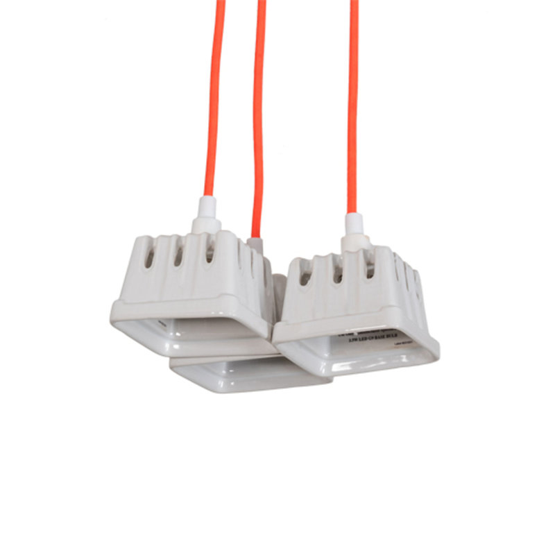 3 - Light Pendant, White/Coral