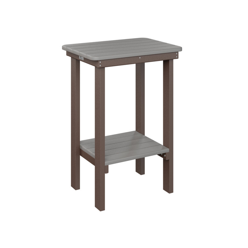 Berlin Gardens Rectangular End Counter Table, Chocolate Brown, Light Gray