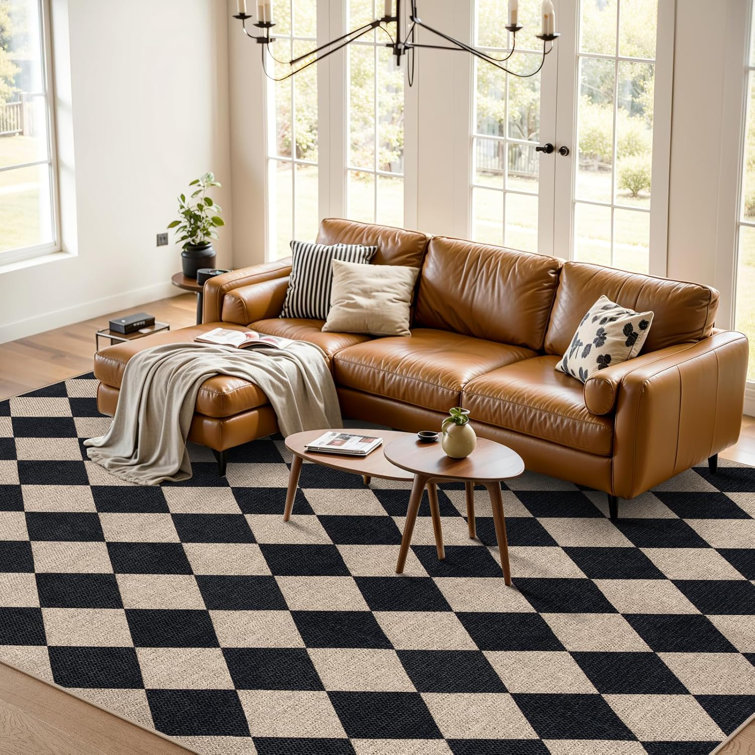 Vilena Herringbone Pattern Washable Area Rug - Chic Textured Design for Living Room, Bedroom, or Entryway Decor