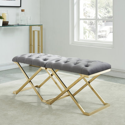 Banc simple Rada gris / or
