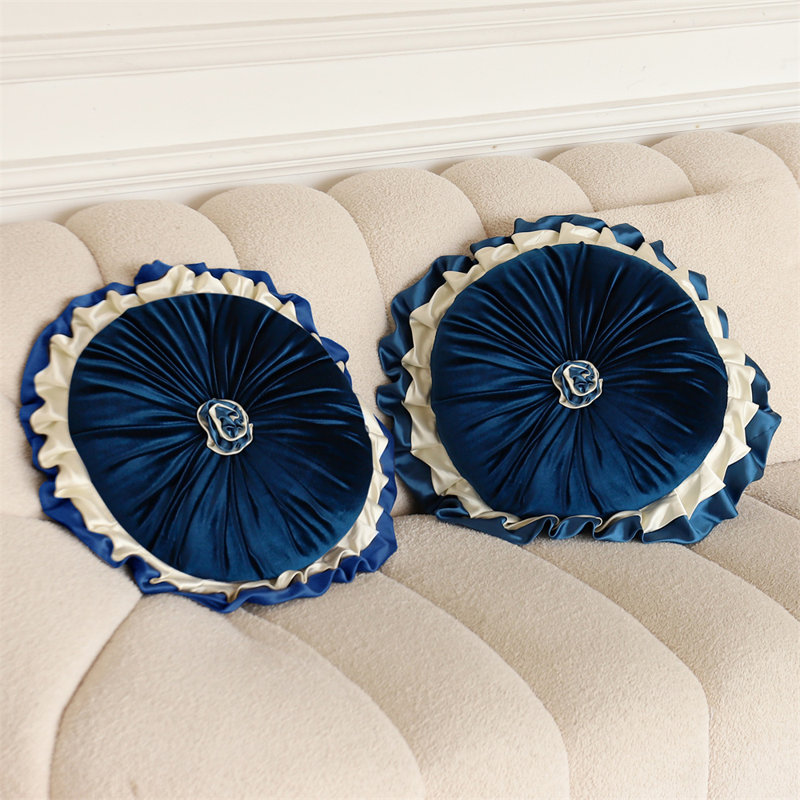  Housse et insert de coussin décoratif en velours, Bleu