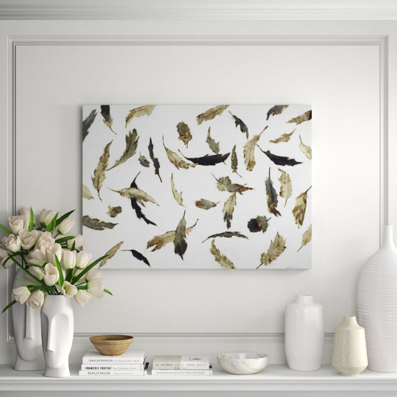Falling Feathers White I Print by Sarah Atkinson, 30" H x 42" W, Outdoor