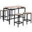 Ensemble de table de salle à manger à hauteur de comptoir 5 pièces Creager, avec table et 4 chaises (brun foncé)-227680961-227680960