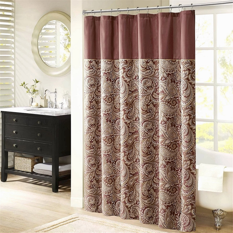 Jacquard Shower Curtain, Red