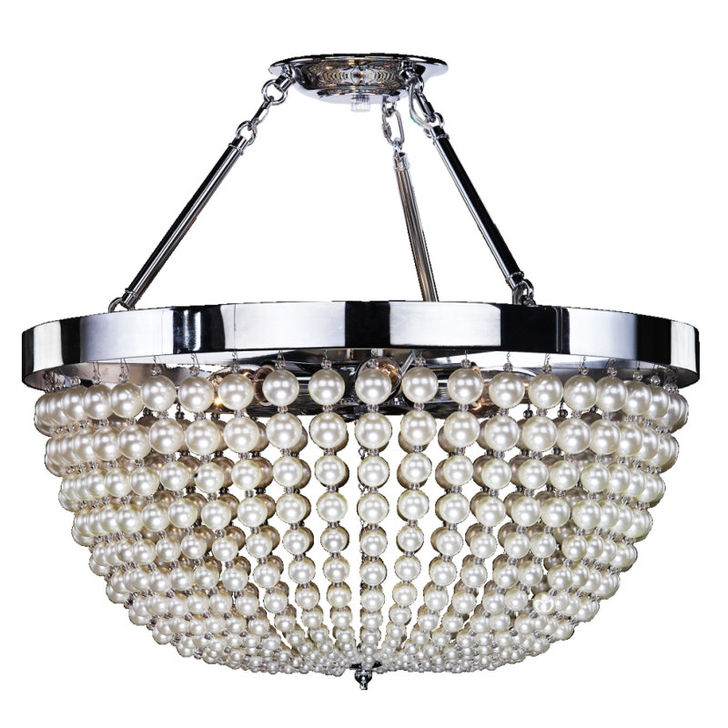 Plafonnier semi-encastré à cuve de style lustre 23 po 6 lumières Willard