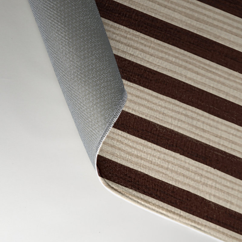 HorizontalStripes Black Indoor and Outdoor Area Rug, Rectangle 9' x 12'