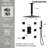 Ceiling Mounted Thermostatic Shower System ,  Square Shower Faucet Set with 12-Inch Shower Head & Handle Set, Valve Trim Kit-79242908
