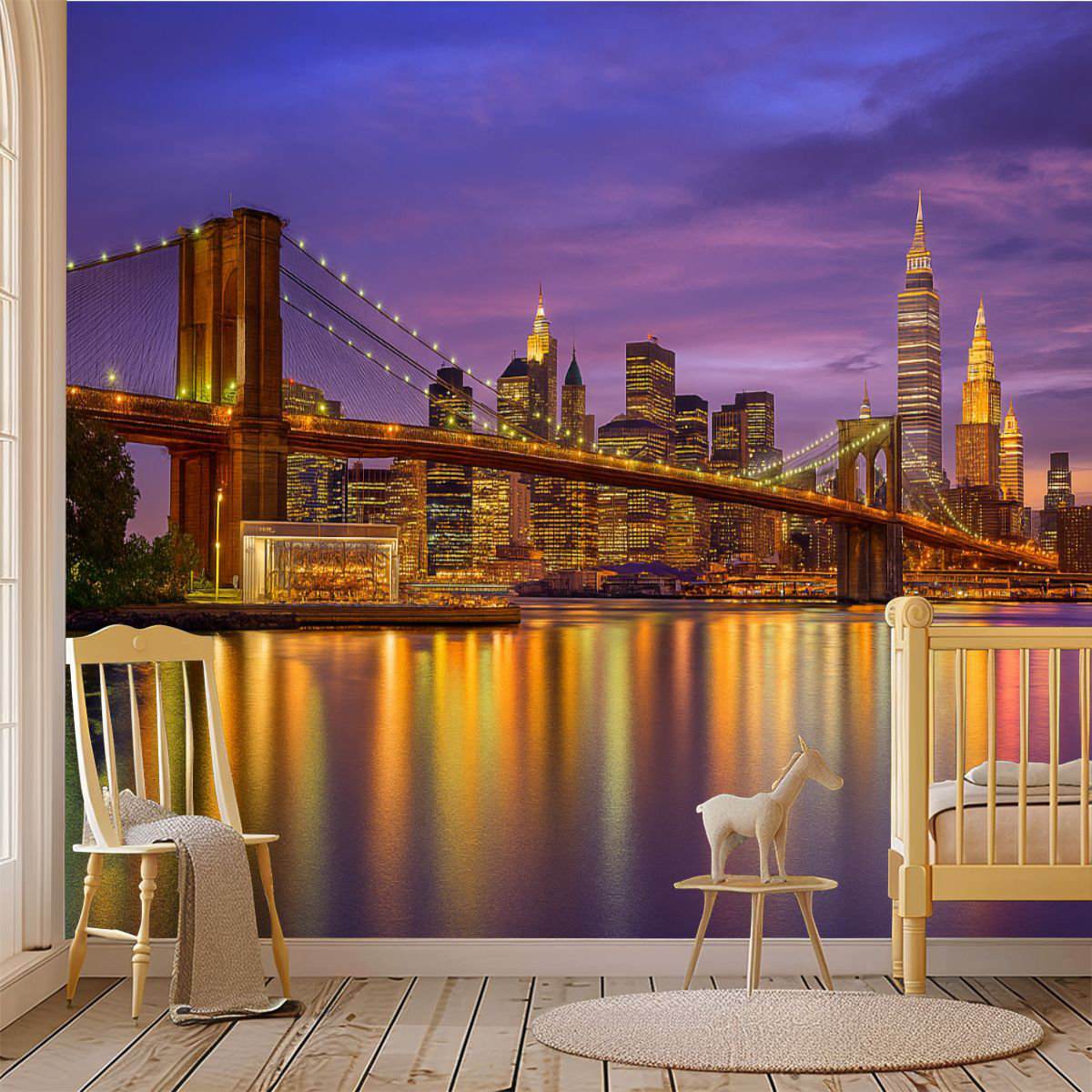 Latitude Run® Peel and Stick Wallpaper Wall Mural New York City Skyline ...
