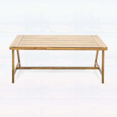Dining Table with Teak Finish - Weather-Resistant Garden,Poolside Deck Furniture