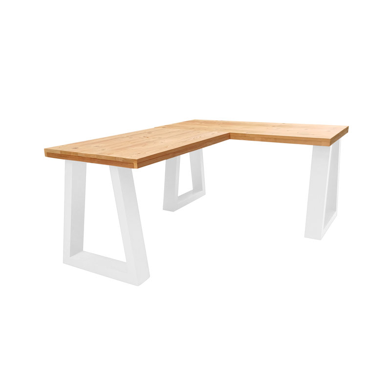 Agirta Commercial Use Rectangle Writing Desk, 75" H x 140" W x 70" D, White, Roastedwood
