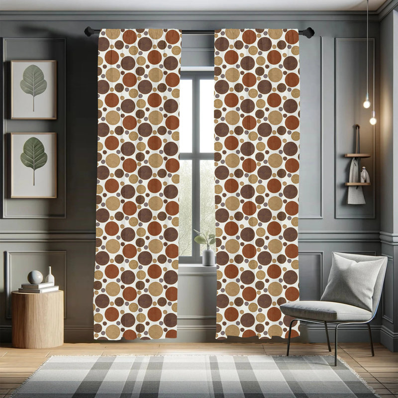 Polka Dots Semi-Sheer Rod Pocket Curtain Panels, 28" x 84"