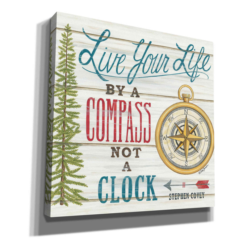«Compass Not a Horloge» par Deb Strain, art mural sur toile, H 37 po x l 37 po x P 1,5 po