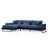 Modern Corner Sofa with Adjustable Backrest, Navy Blue | Beech Wood/Chipboard Frame, 74.8 x 119.6 x 36.2 inches | 100% Polyester Fabric, Dry-Cleanable | Includes 5 Pillows (20 x 20 & 25.6 x 11.8 in) | Stylish & Comfortable Design-1153767031