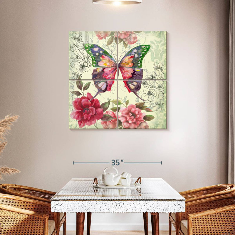 Brampt Butterfly Floral II, 38" H x 38" W