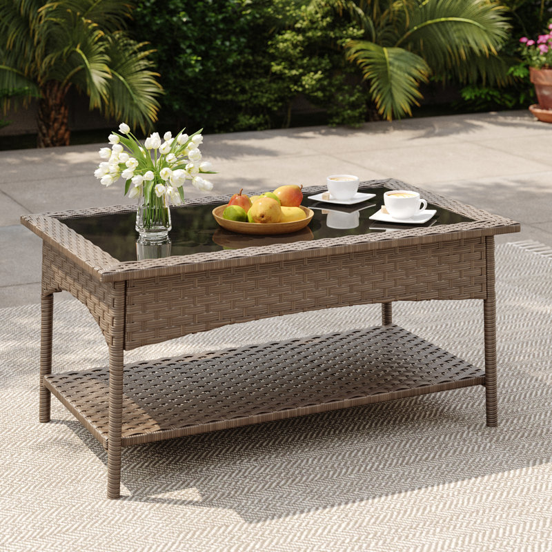 Table basse d'extérieur en verre
