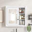 Armoire à pharmacie de salle de bain avec miroir, armoire à miroir murale avec organisateur de rangement, armoire de rangement blanche pour salle de bain