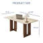 Bureau rectangulaire de 160 cm avec plateau en pierre frittée et double piètement en bois massif-288491379