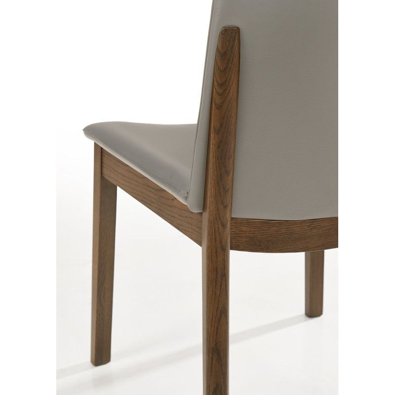 Chaise d'appoint rembourrée en cuir Fairhaven, Gris clair