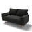 Bellinger 58" Velvet Square Arms Tufted Seat Golden Metal Feet Loveseat-994561887