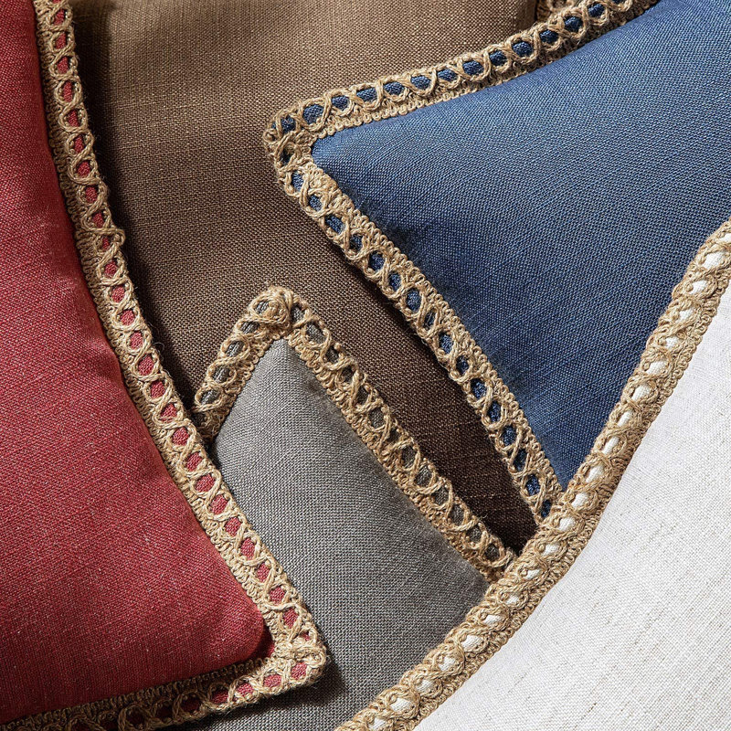 Phantoscope Purple Linen Reversible 22" x 22" Throw Pillow