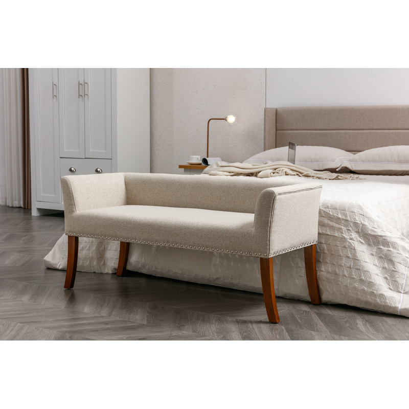 Amaiya Upholstered Bench, Beige