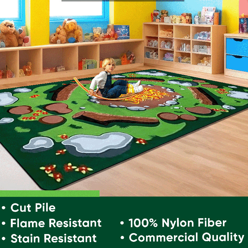 Tapis pour salle de classe KidCarpet.com, Rectangle 6 pi x 8 pi 6 po