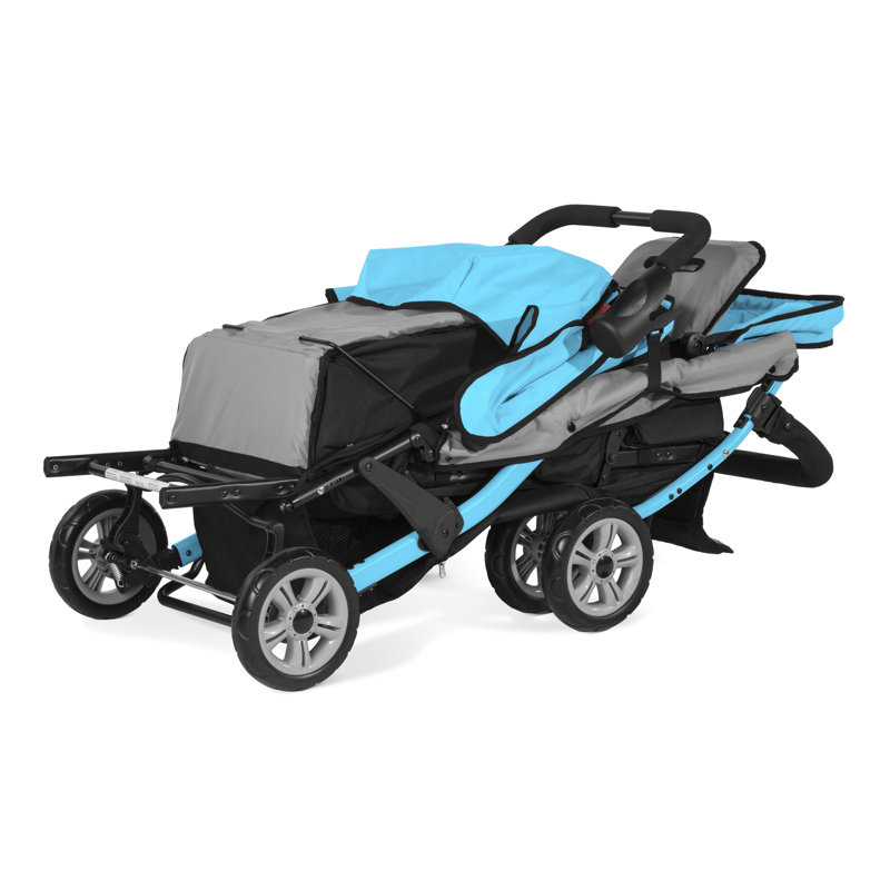 Poussette 3 places avec auvent Gaggle Compass, Bleu / noir
