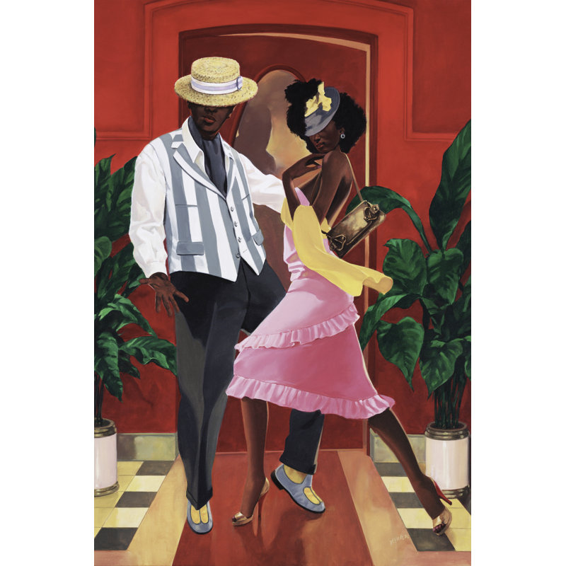 Night out III by Graham Reynolds - Painting, 122 cm H x 81 cm W, Black Floater Frame
