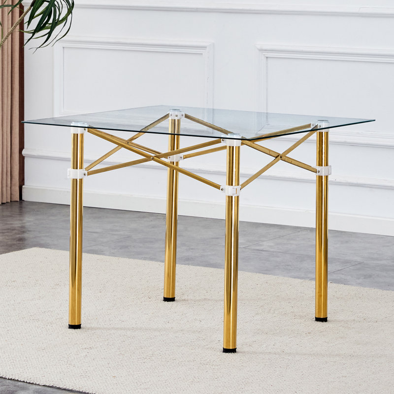Structure de table pliante simple en acier inoxydable - multifonctionnelle et peu encombrante, Doré