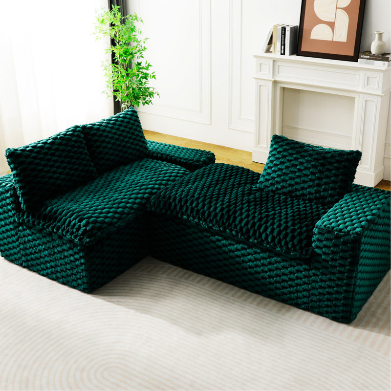 Fauteuil convertible en velours tortue: siège simple et méridienne, assise face à face, idéale pour la détente à la maison, configuration réglable, sièges confortables pour 3 personnes