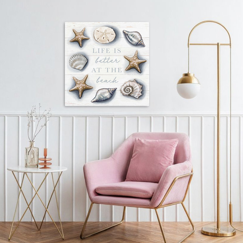 «Life Is Better At The Beach», art typographique «Life Is Better At The Beach», H 32 po x l 32 po
