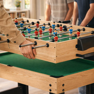 La table combinée 12-en-1 Rioloiuy de 48 po comprend le hockey pneumatique, le soccer sur table, le billard et le tennis de table