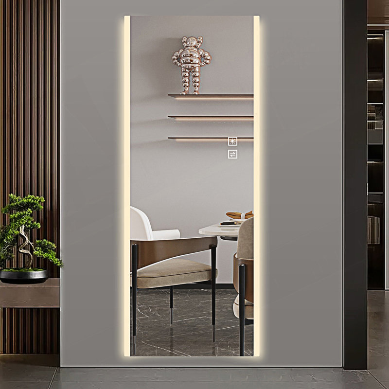 Miroir à DEL, miroir pleine grandeur sans cadre, miroir mural avec lumière tricolore changeante
