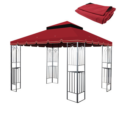 Toit de remplacement pour abri de jardin 10 x 10 pi - rouge. Qualité. Protégé, l'eau. Avec drain et écran extérieur Double couche avec trous de drainage