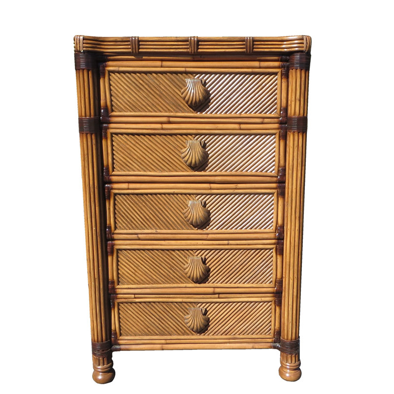 Commode 5 tiroirs Coral Cove, Brun antique délavé