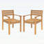 Ensemble de 2 chaises de salle à manger d'extérieur en bois d'acacia avec sièges tissés - Fauteuils de patio rustiques, durables et confortables pour tout environnement extérieur