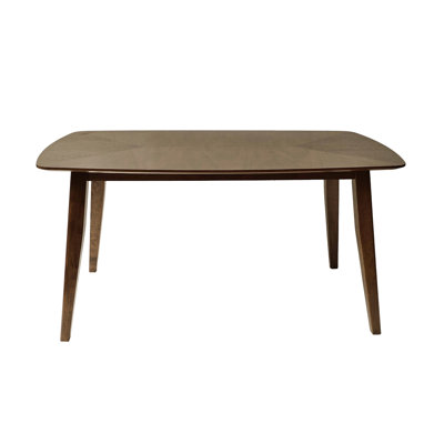 Table en noyer avec coins lisses, style classique Mid-Century sécuritaire et élégant - pieds en bois d'hévéa stables