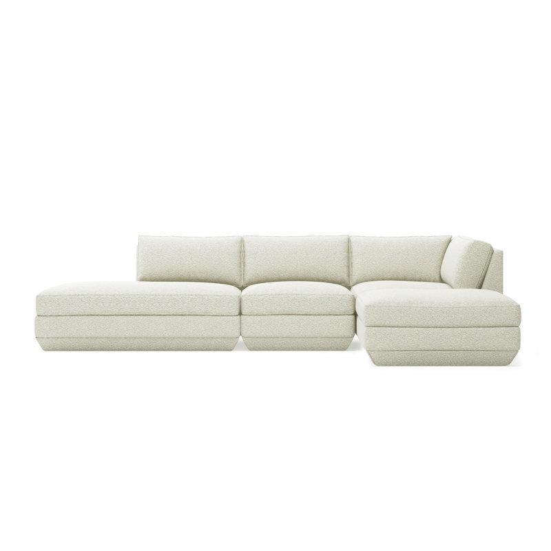 Podium Modular 4-Piece Lounge Sectional B, Right Hand Facing, Copenhagen Fossil
