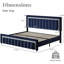 Velvet Upholstered Platform Bed Frame with Vertical stripes Headboard and Footboard and Footboard-120855258-120855260