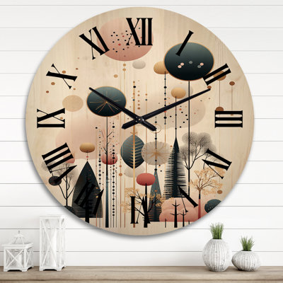 Horloge murale en bois massif Alyssa