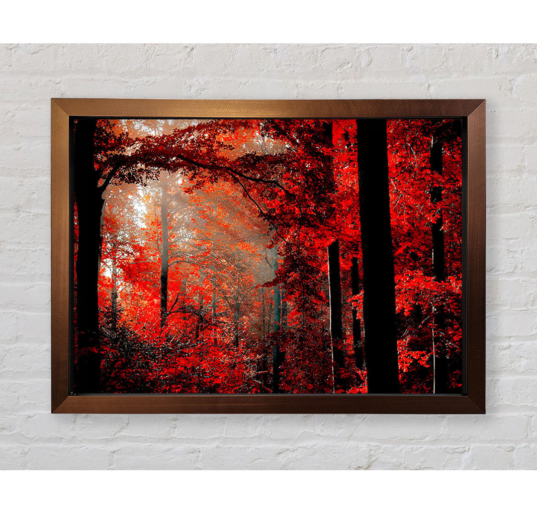 Red Forest Delight Gerahmter Druck