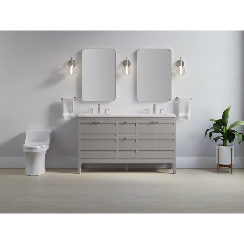 Helst 60-In Bathroom Vanity Set, Mohair Gray