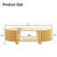 Table basse ovale cannelée avec 1 tablette et 2 portes de rangement ouvertes