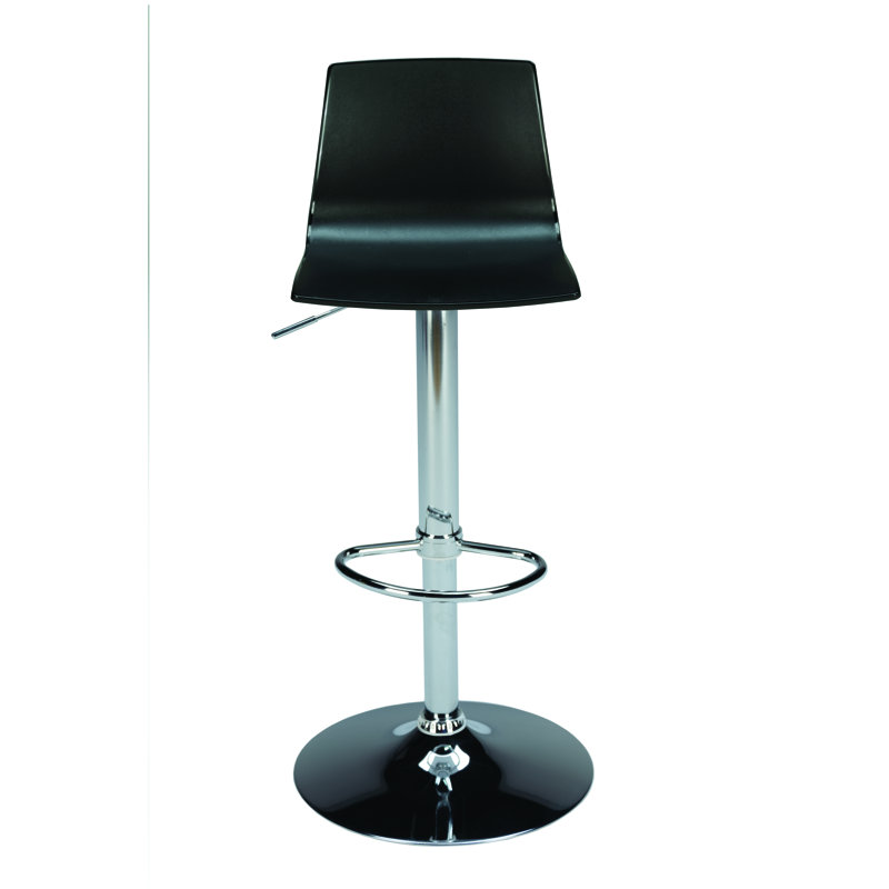 Imola Adjustable Height Bar Stool, Black
