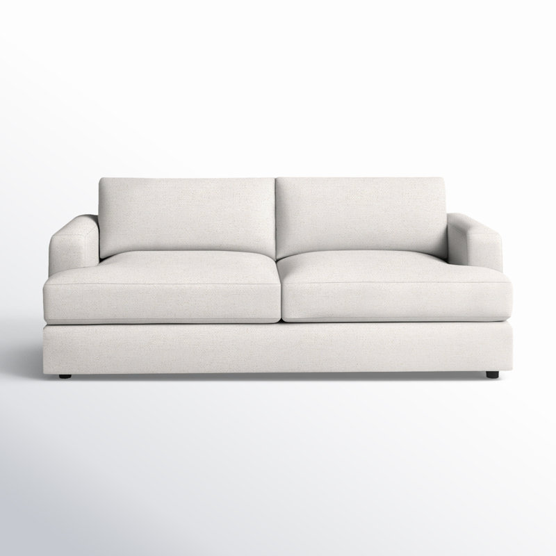 Cayden 84'' Upholstered Sofa, Lena Off White Performance Linen Blend