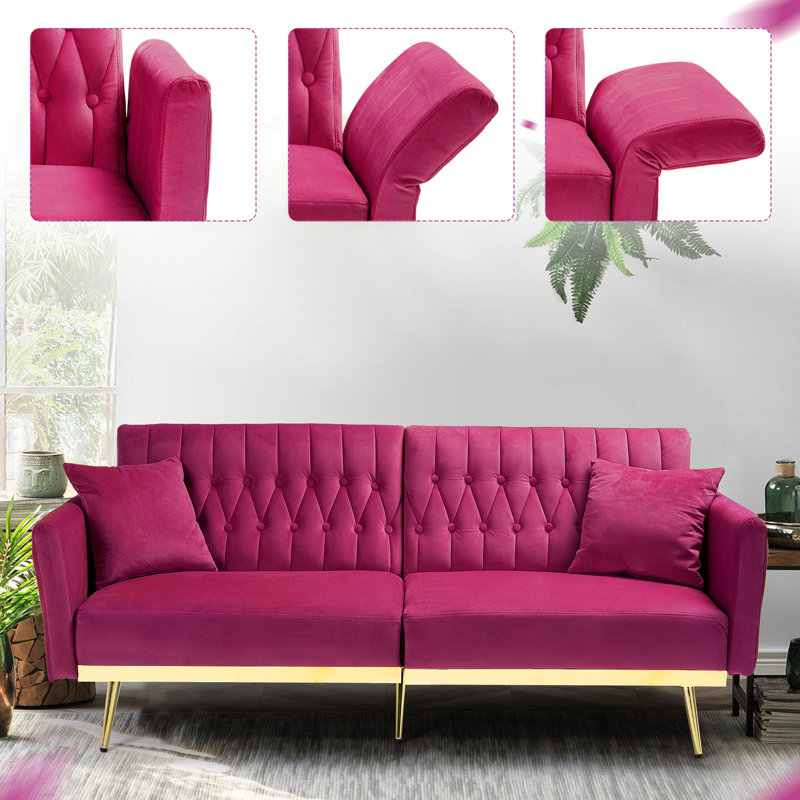 Everly Quinn Somiya 70'' Upholstered Sleeper Sofa