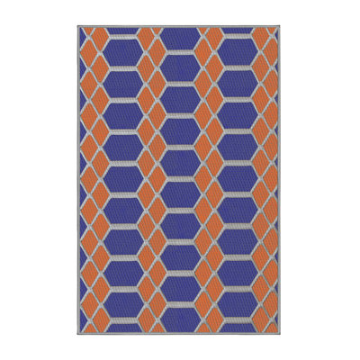 Tapis orange / bleu Katy