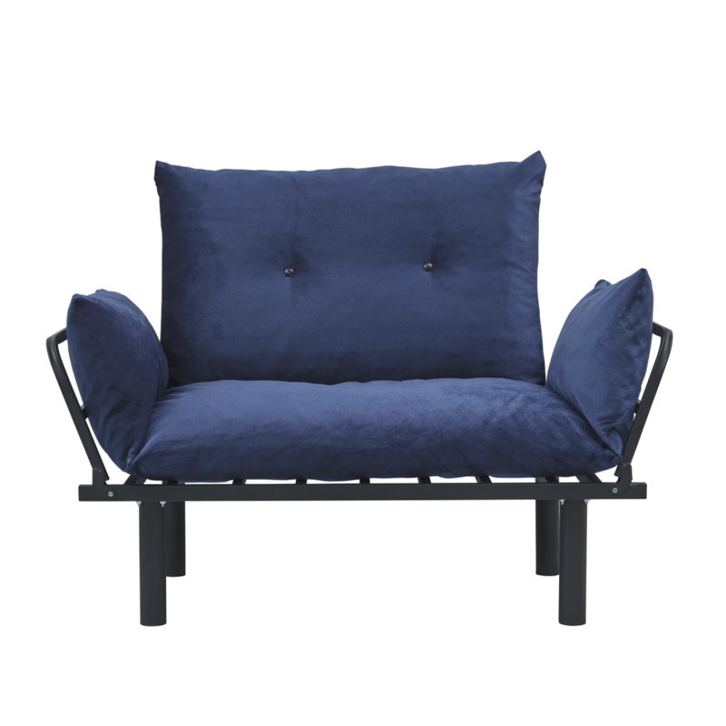 Ewald Upholstered 49'' Sofa, Blue Chenille