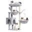 Arbre à chat, tour de 39,4 pouces avec poteau à griffer, tour pour chats d'intérieur, poteau en sisal entièrement enveloppé, plateforme souple, 2 paniers et jouet suspendu, gris clair-1766836449