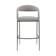 Ramona Modern Counter or Bar Height Barstool with Arms and Open Low Back in Iron Frame and Faux Leather